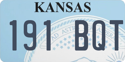 KS license plate 191BQT