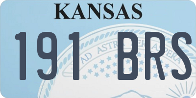 KS license plate 191BRS