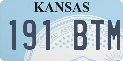 KS license plate 191BTM