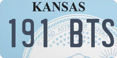 KS license plate 191BTS