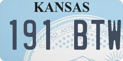 KS license plate 191BTW