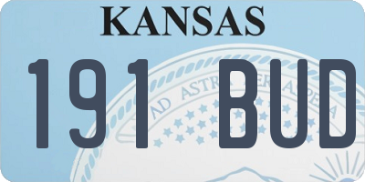 KS license plate 191BUD