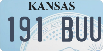 KS license plate 191BUU
