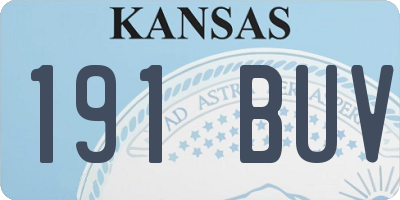 KS license plate 191BUV