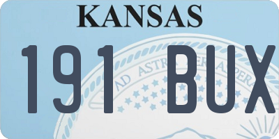 KS license plate 191BUX