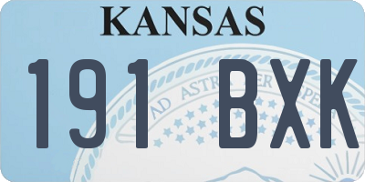 KS license plate 191BXK