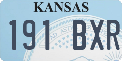 KS license plate 191BXR