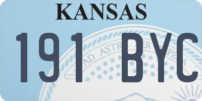KS license plate 191BYC