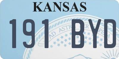 KS license plate 191BYD