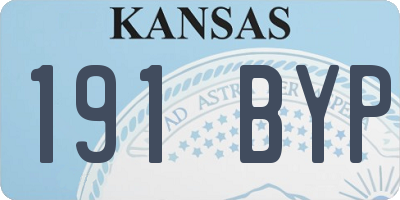 KS license plate 191BYP