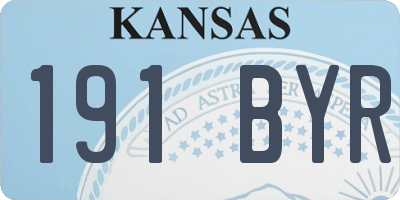 KS license plate 191BYR