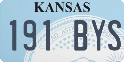 KS license plate 191BYS
