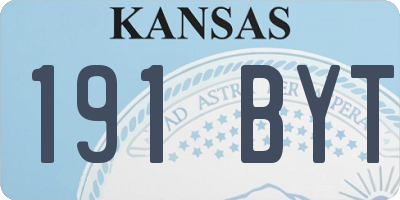 KS license plate 191BYT