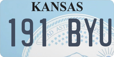 KS license plate 191BYU