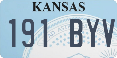 KS license plate 191BYV