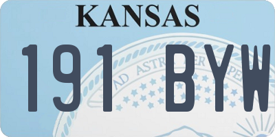 KS license plate 191BYW