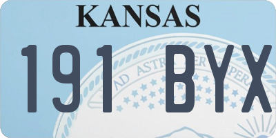 KS license plate 191BYX