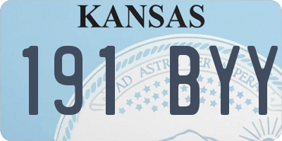 KS license plate 191BYY