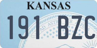 KS license plate 191BZC