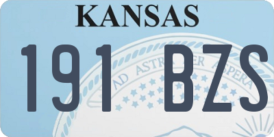 KS license plate 191BZS