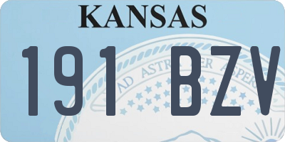 KS license plate 191BZV