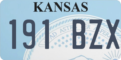KS license plate 191BZX