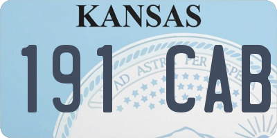 KS license plate 191CAB