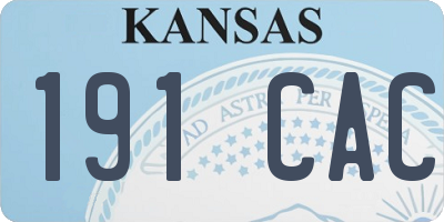 KS license plate 191CAC