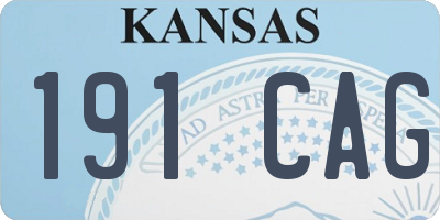 KS license plate 191CAG