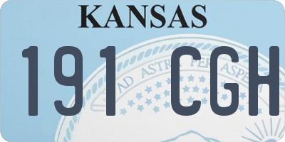 KS license plate 191CGH