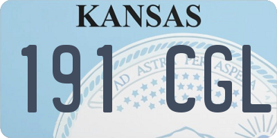 KS license plate 191CGL