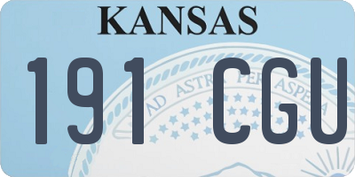 KS license plate 191CGU
