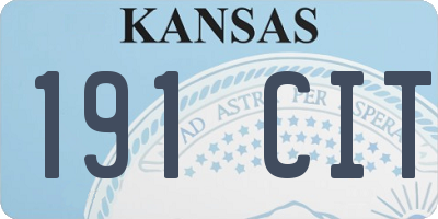 KS license plate 191CIT