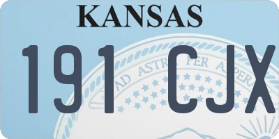 KS license plate 191CJX