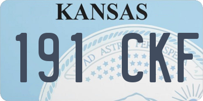 KS license plate 191CKF