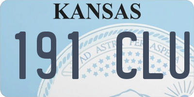 KS license plate 191CLU