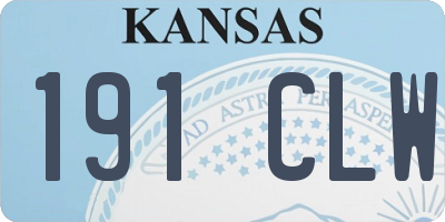 KS license plate 191CLW