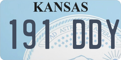 KS license plate 191DDY