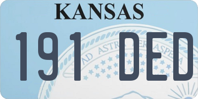 KS license plate 191DED
