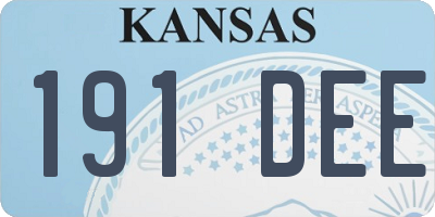 KS license plate 191DEE