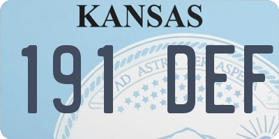 KS license plate 191DEF