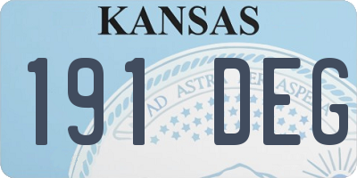 KS license plate 191DEG