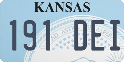 KS license plate 191DEI