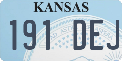 KS license plate 191DEJ