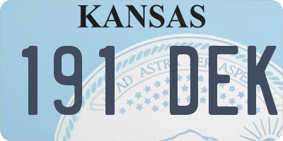 KS license plate 191DEK