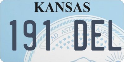 KS license plate 191DEL