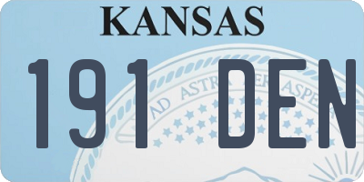 KS license plate 191DEN