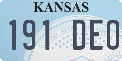 KS license plate 191DEO