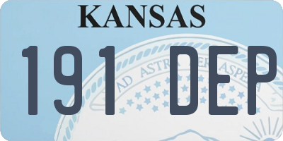 KS license plate 191DEP