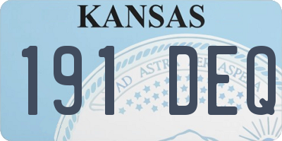 KS license plate 191DEQ